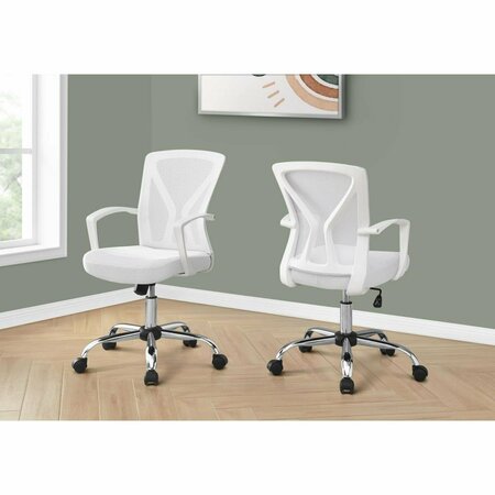 DAPHNES DINNETTE White & Chrome Base on Castors Office Chair DA3587891